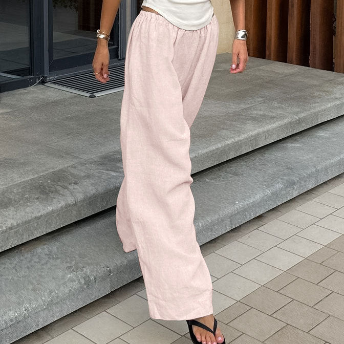 Flow Calder Linen Cotton Wide-Leg Trousers