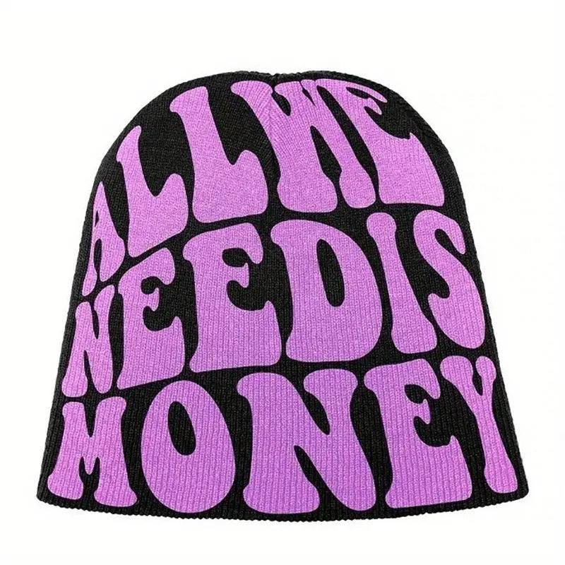 Ember Knit Letter-Print Beanie