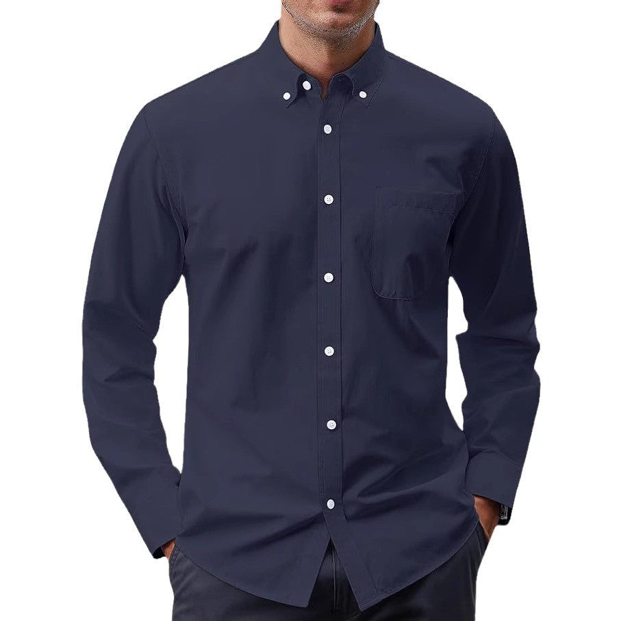 Metro Men's Long-Sleeve Button Solid Shirt