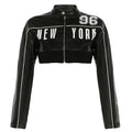 Halo Letter-Print Printed Leather Jacket