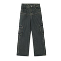 Indigo Men's Denim Multi-Pocket Pocket Cargo Pants