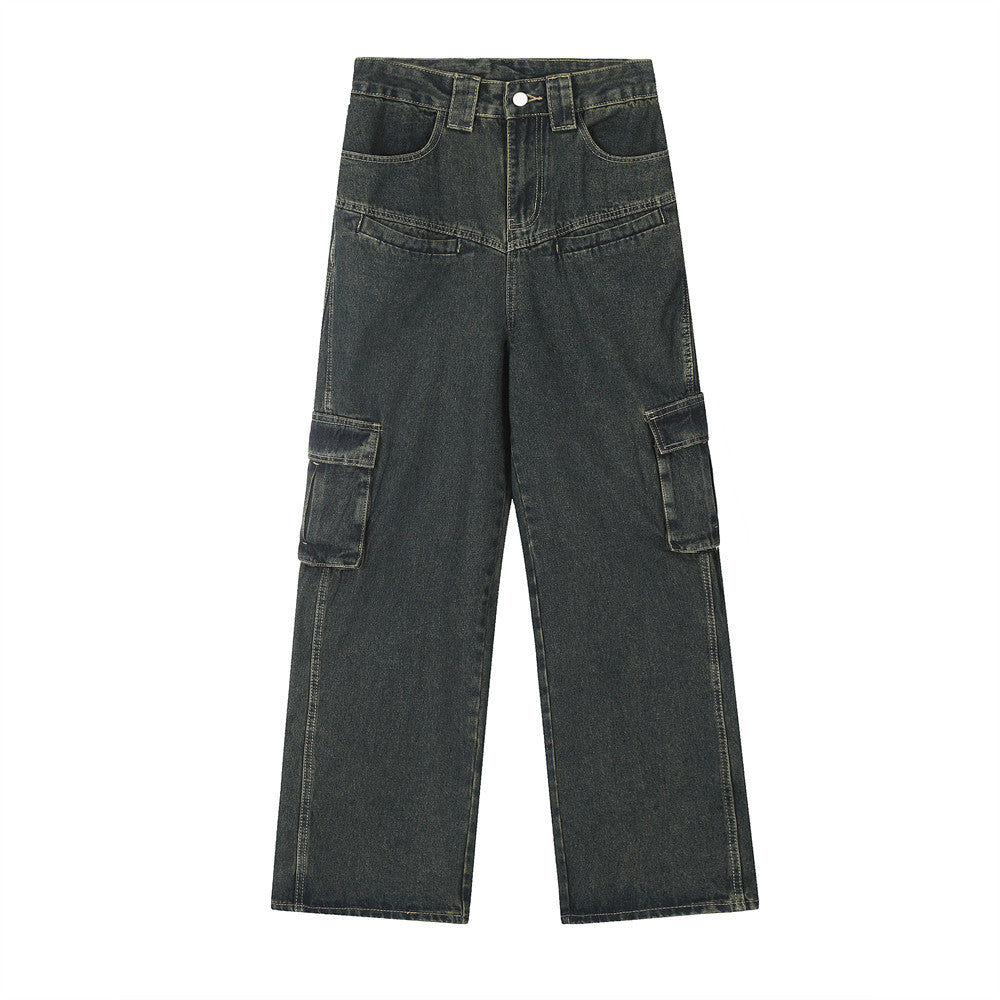 Indigo Men's Denim Multi-Pocket Pocket Cargo Pants