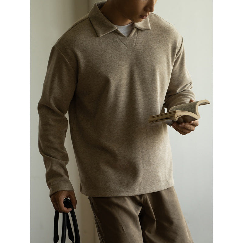 Metro Men's Long-Sleeve V-Neck Polo Shirt