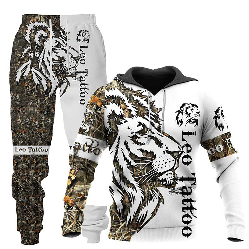 District Men's Hooded Printed 3D-Print Tracksuit