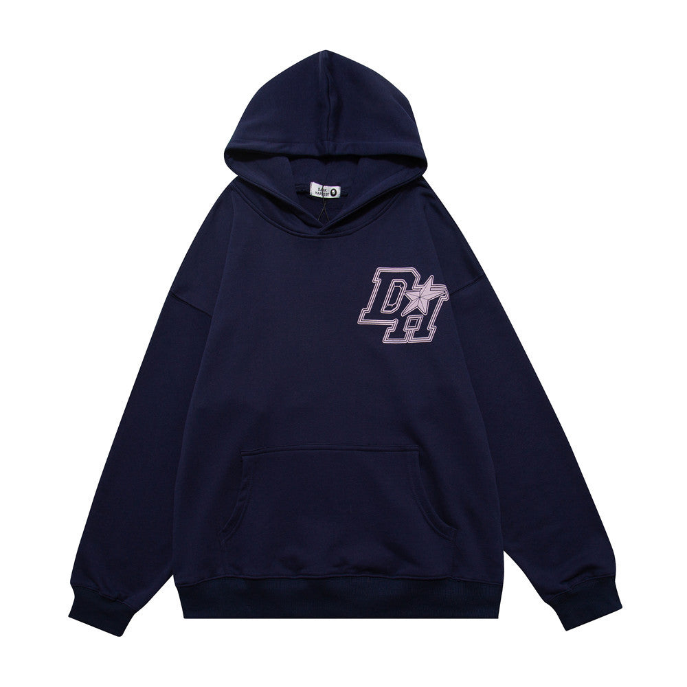 District Men's Letter-Print Hoodie with Fleece Option