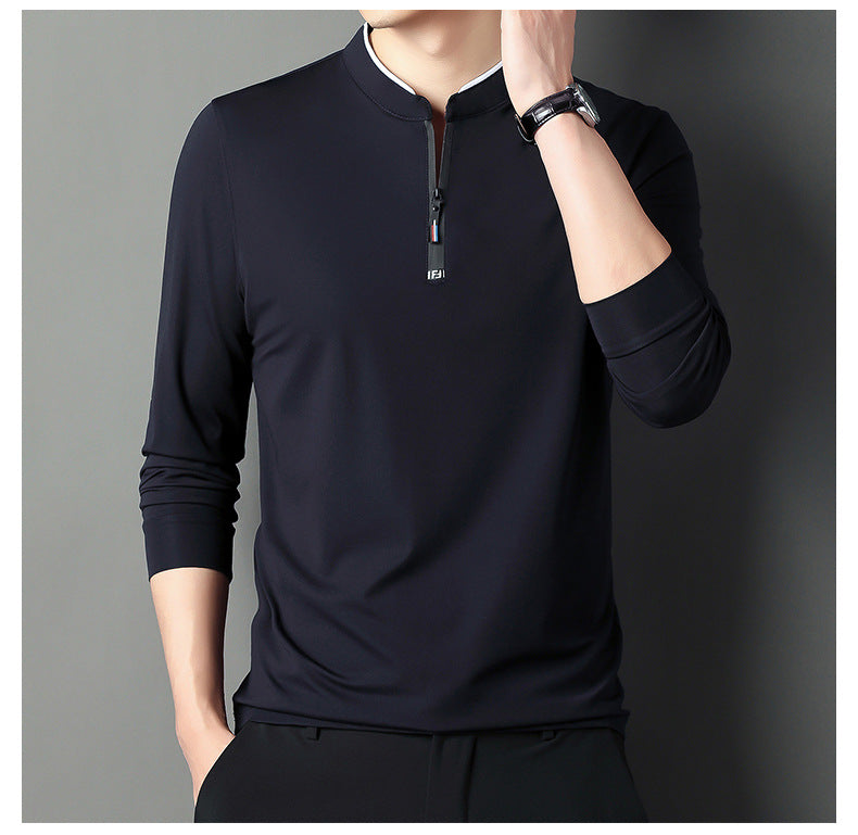 Metro Men's Long-Sleeve Stand-Collar Shirt
