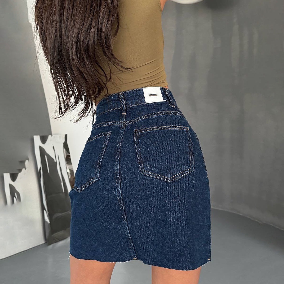 Sway Zip Denim Skirt