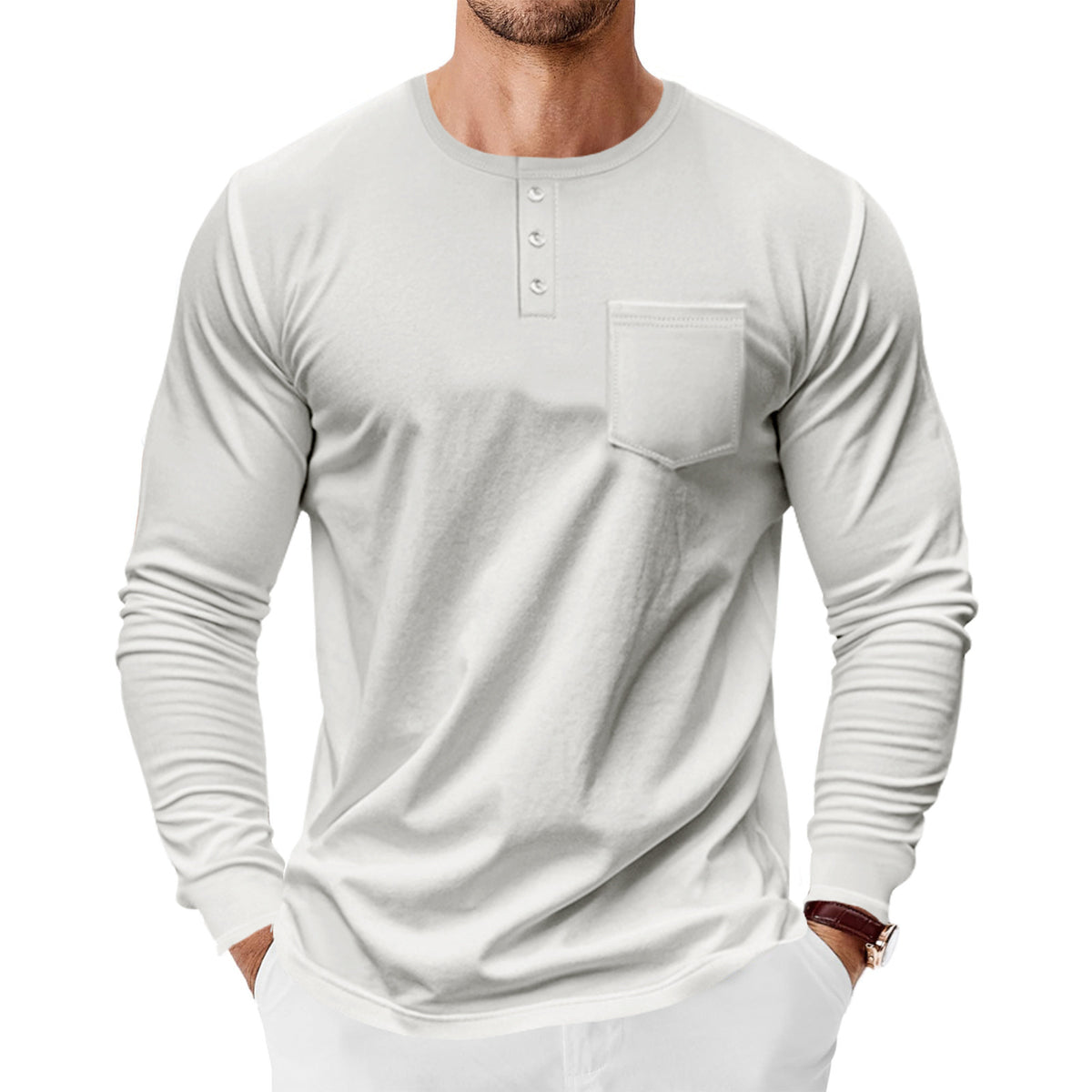 Metro Arden Men's Long-Sleeve Henley Shirt