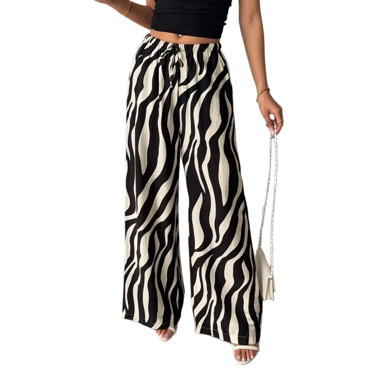 Flow Printed Wide-Leg Trousers