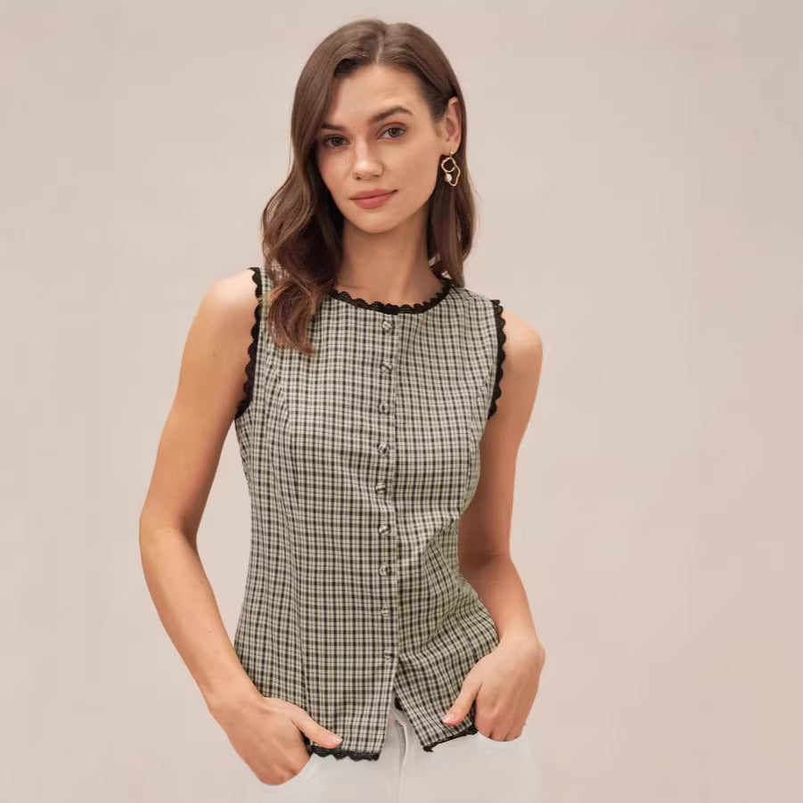 Aurelia Plaid Retro Blouse