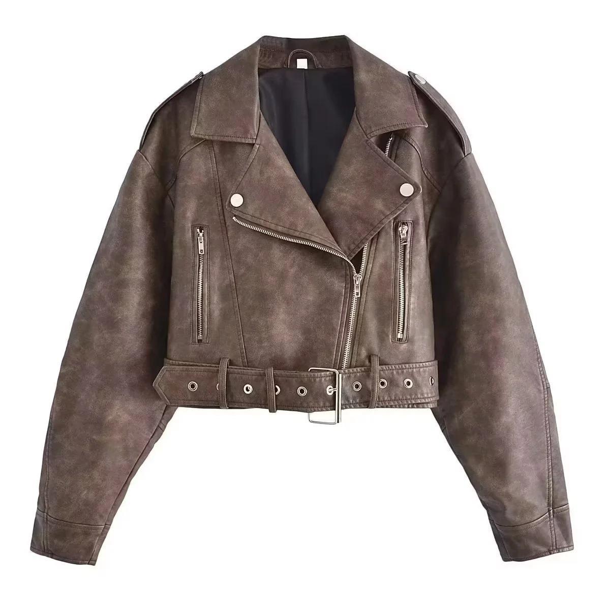 Halo Leather Washed Biker Jacket
