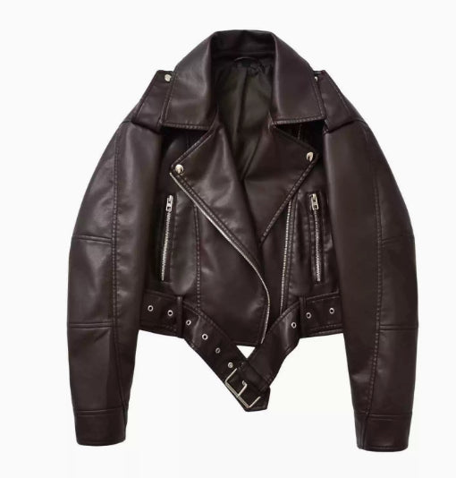 Halo Leather Washed Biker Jacket