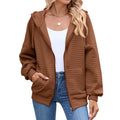 Hearth Waffle Hooded Zip-Up Cardigan