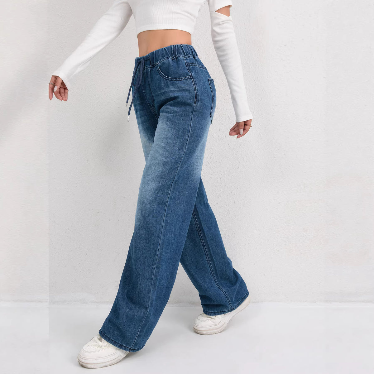 Indigo Denim Straight Jeans