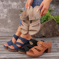 Stride Chunky Block-Heel Solid Slides
