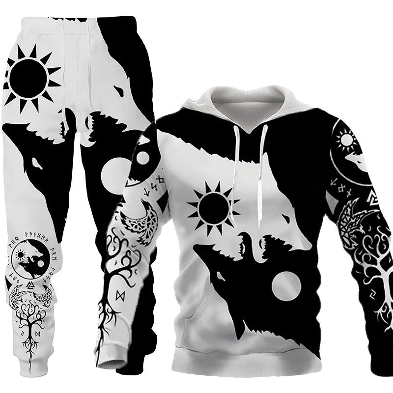 District Men's Hooded Printed 3D-Print Tracksuit