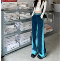 Indigo Wide-Leg Contrast Jeans