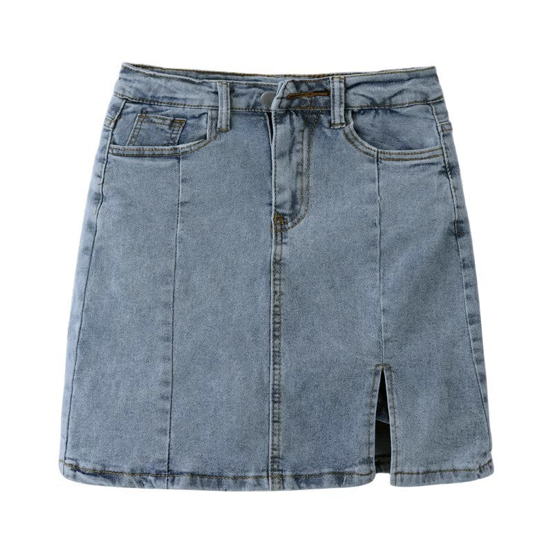 Sway High-Waist Retro Denim Skirt