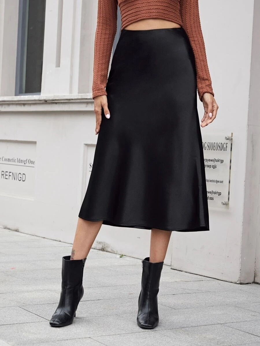Sway Arden Satin High-Waist Midi Skirt