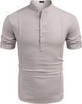 Metro Men's Linen Short-Sleeve Henley Shirt