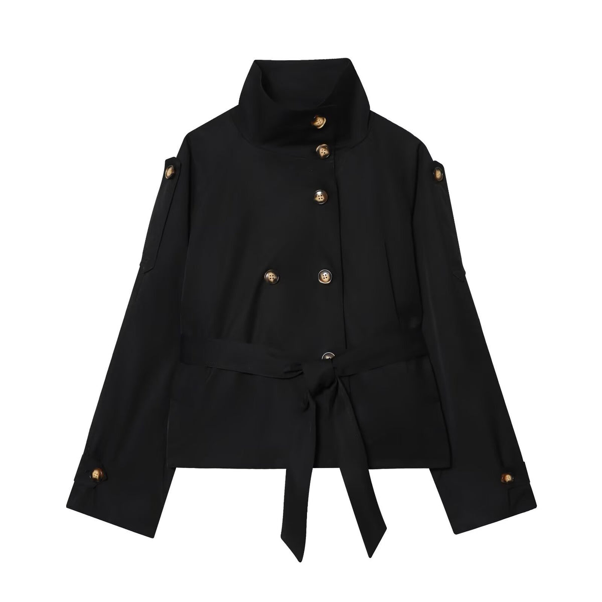 Lumen Lace Lace-Up Double-Breasted Trench Coat