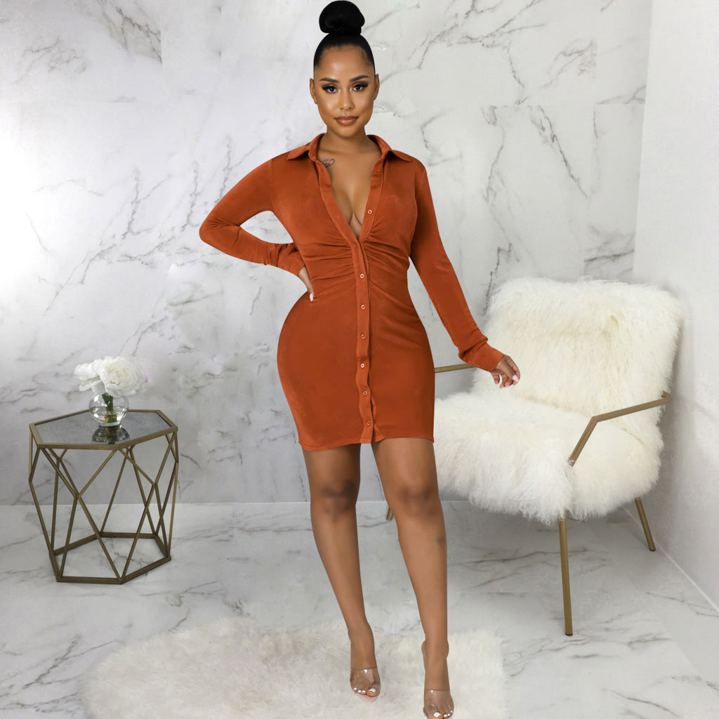 Nova Solid Shirt Dress