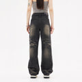Indigo Men's Retro Gradient Straight Jeans