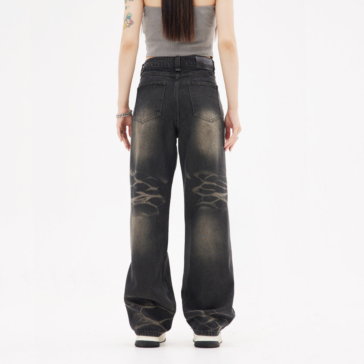 Indigo Men's Retro Gradient Straight Jeans