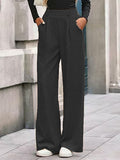 Flow Straight Solid Wide-Leg Trousers