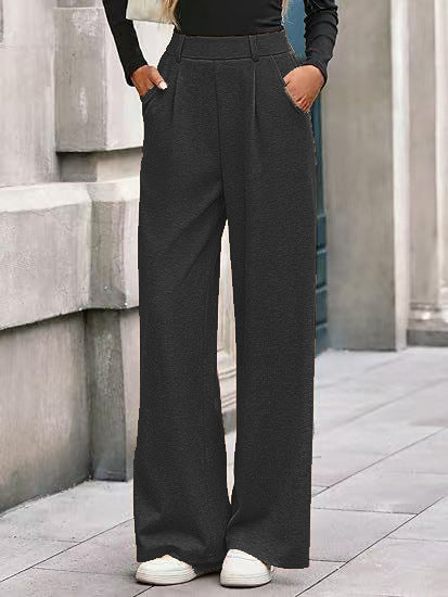Flow Straight Solid Wide-Leg Trousers