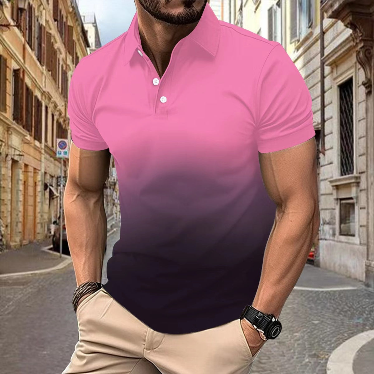 Metro Men's Pocket Gradient Polo Shirt