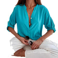 Aurelia Relaxed Stand-Collar Button Shirt