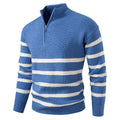 Atlas Men's Zip-Up Striped Colour-Block Sweater