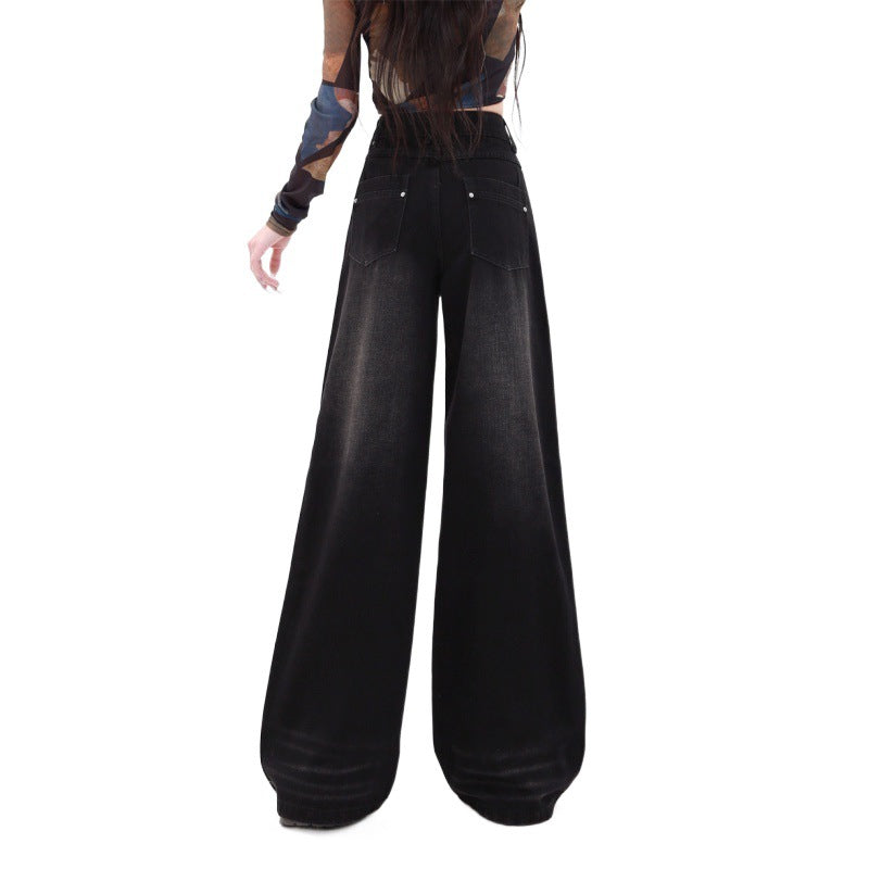 Indigo Washed Retro Straight Jeans