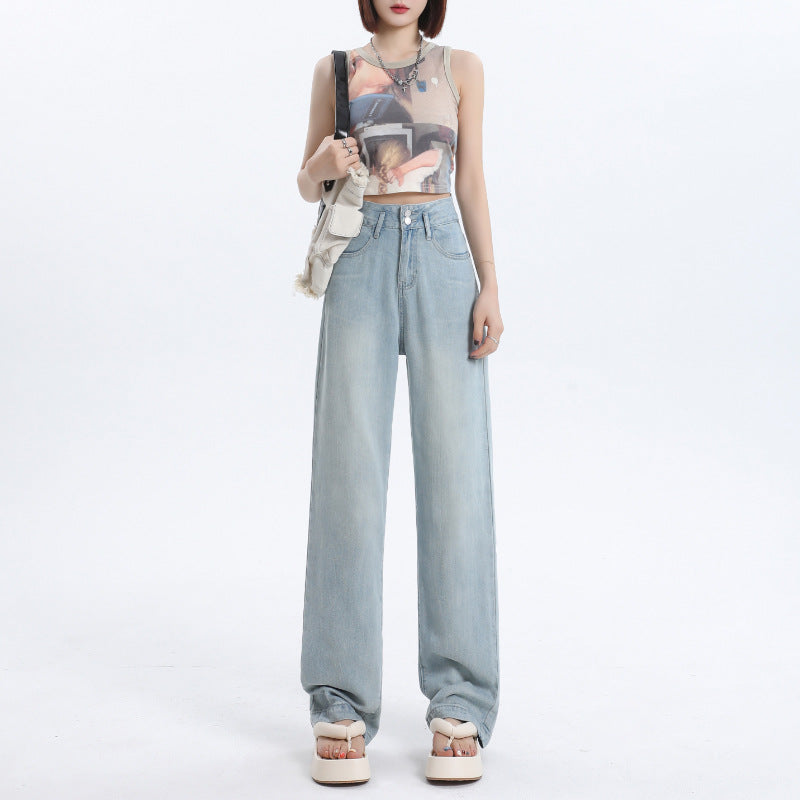 Indigo Quill Wide-Leg Jeans