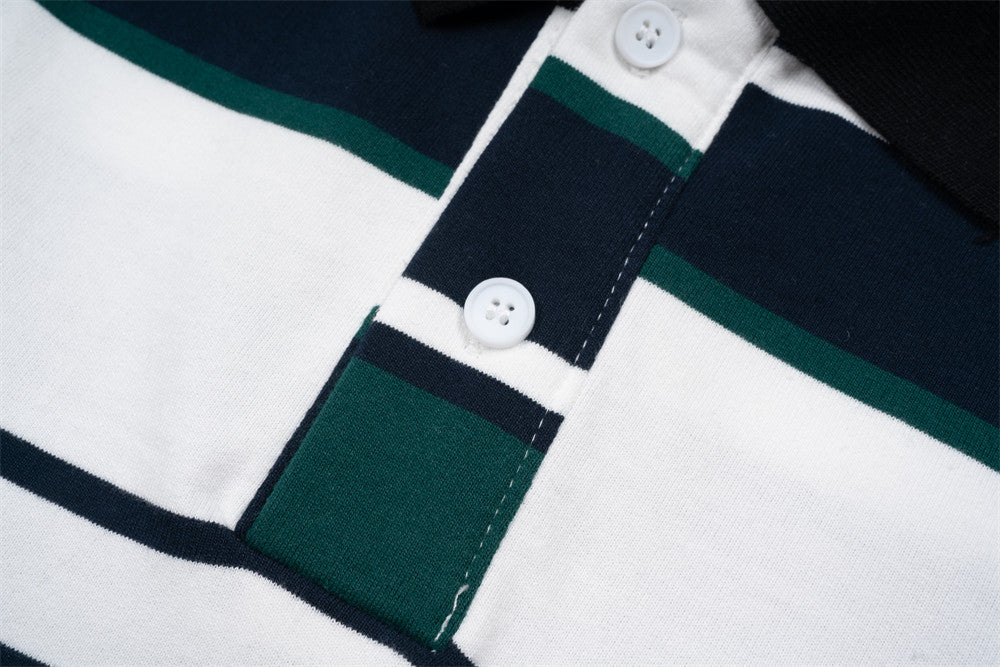 Metro Men's Striped Contrast Polo Shirt