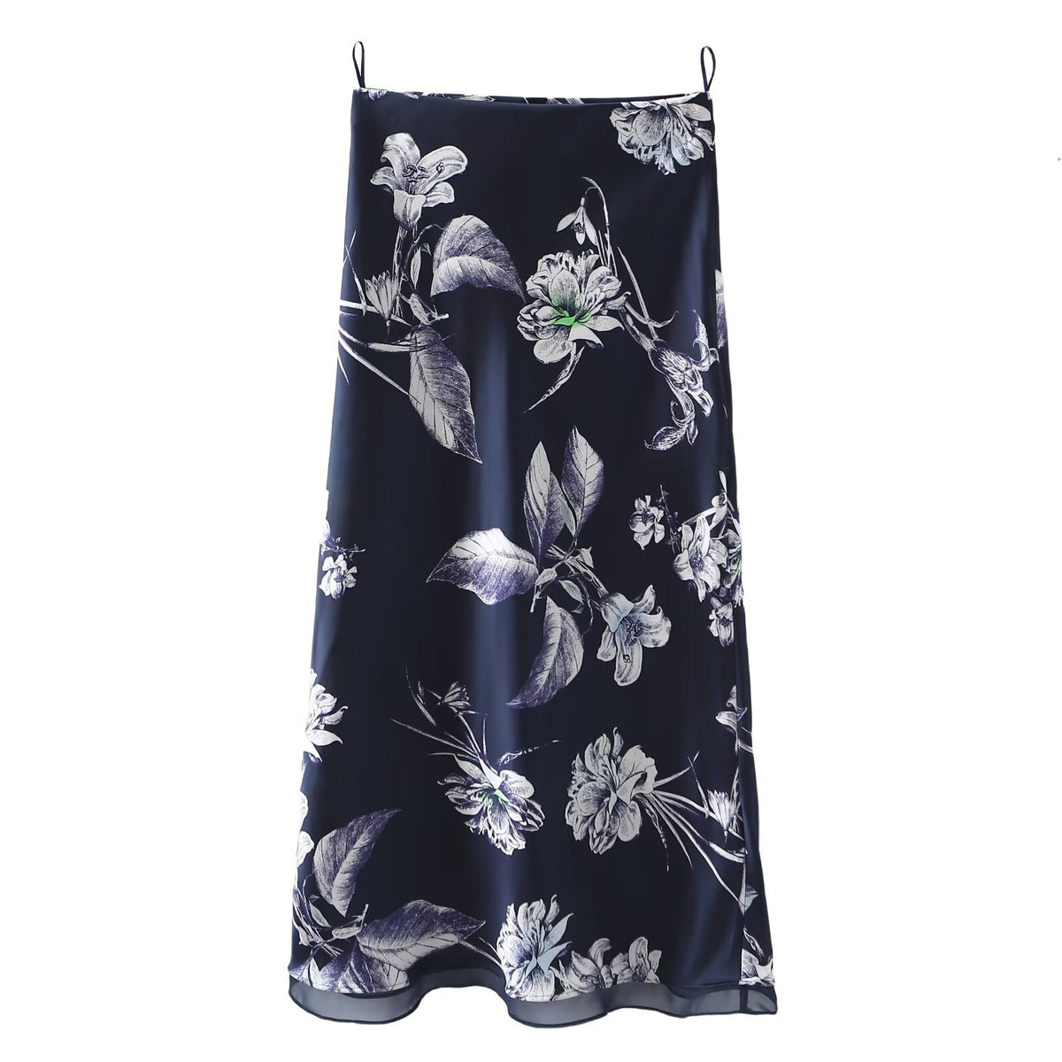 Sway Satin Midi Floral Skirt