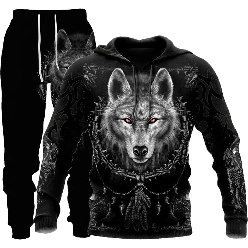 District Men's Hooded Printed 3D-Print Tracksuit