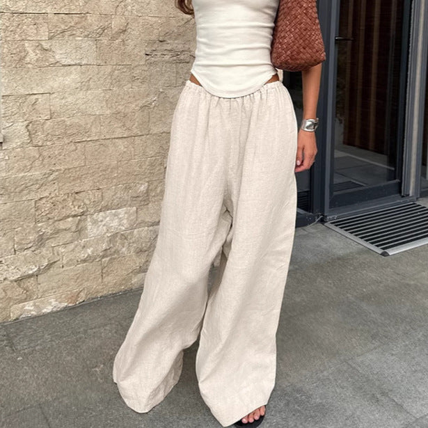 Flow Calder Linen Cotton Wide-Leg Trousers