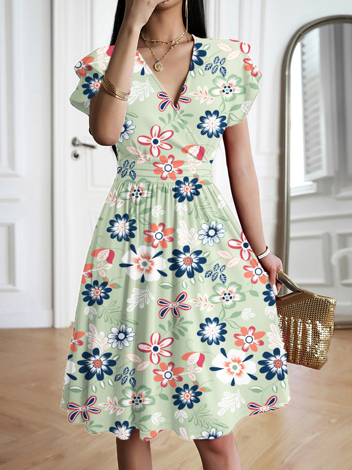 Nova V-Neck Midi Dress