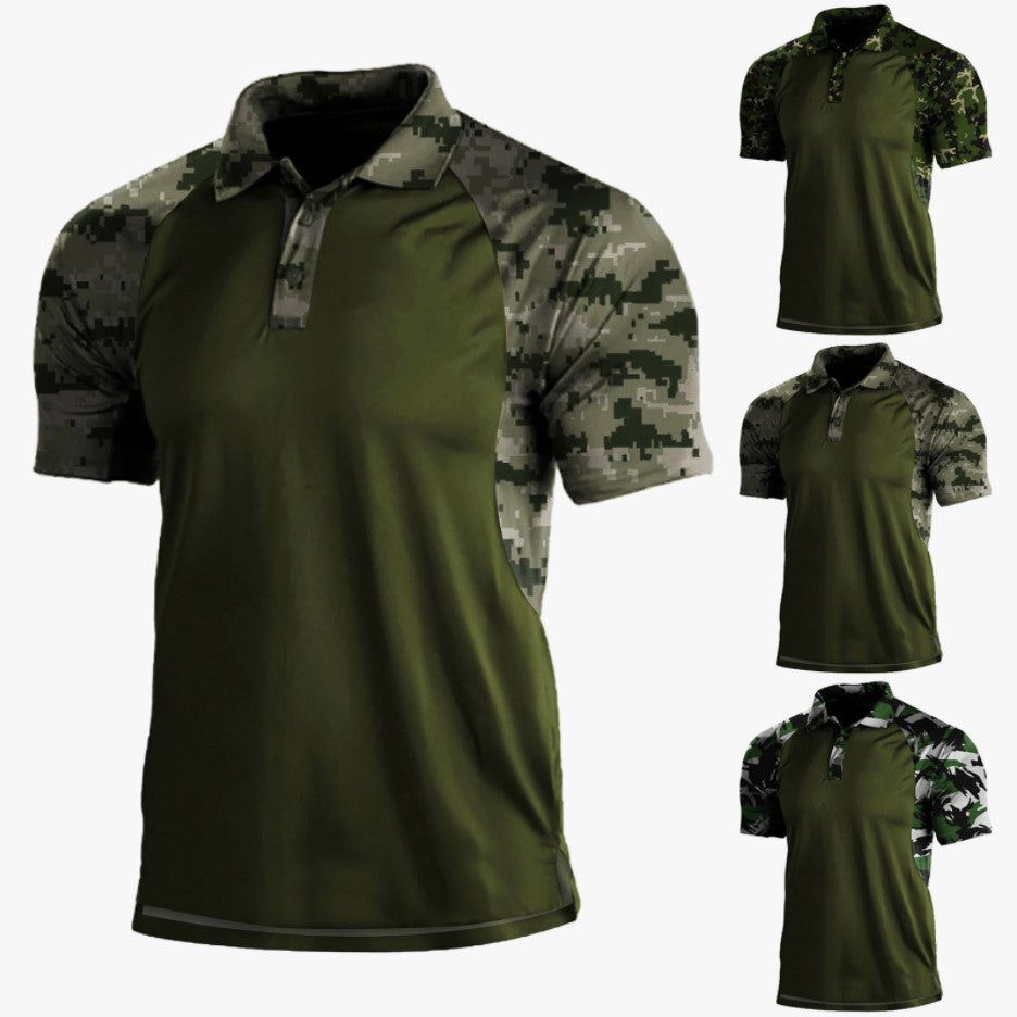Metro Men's Short-Sleeve Zip Lapel Polo Shirt