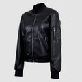 Halo Faux-Leather Leather Cropped Jacket